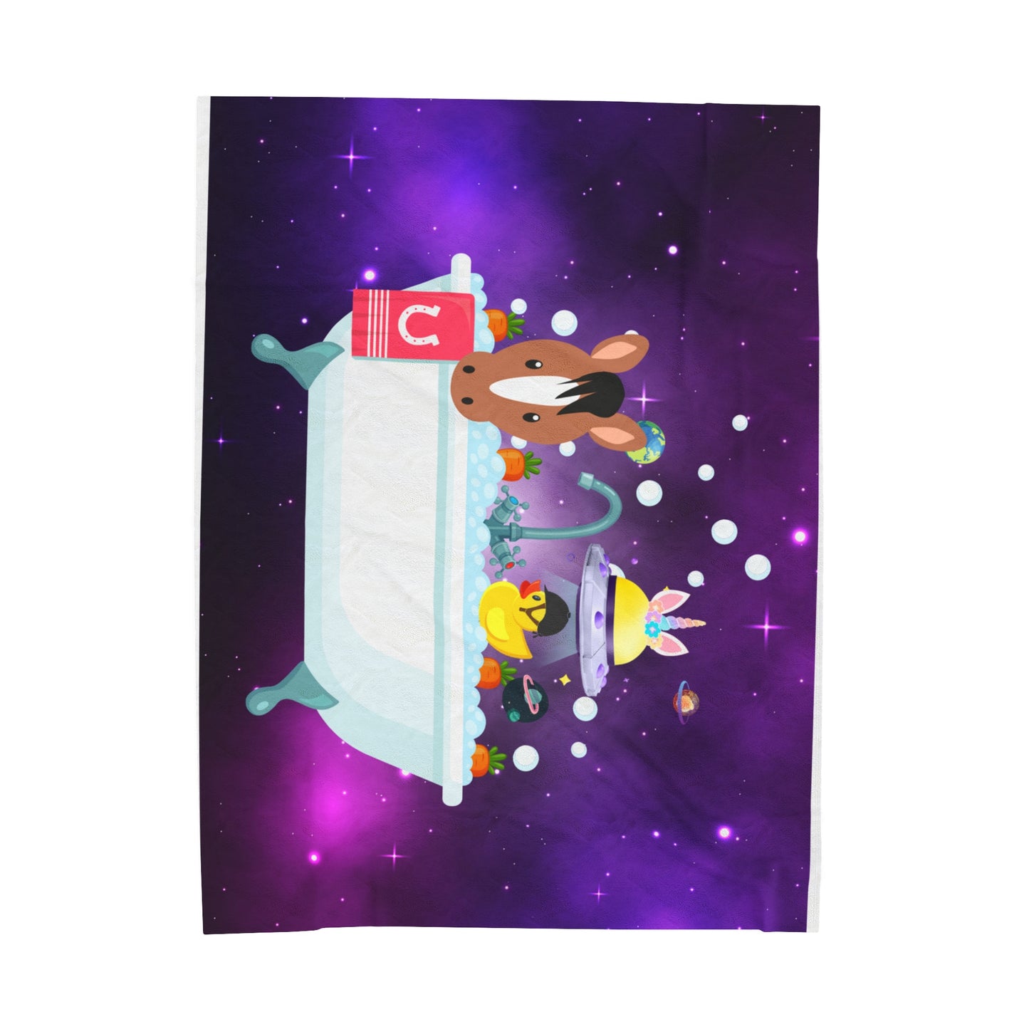 Cosmic Pony Velveteen Plush Blanket