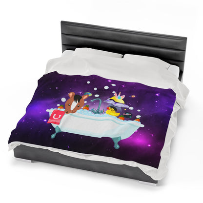 Cosmic Pony Velveteen Plush Blanket