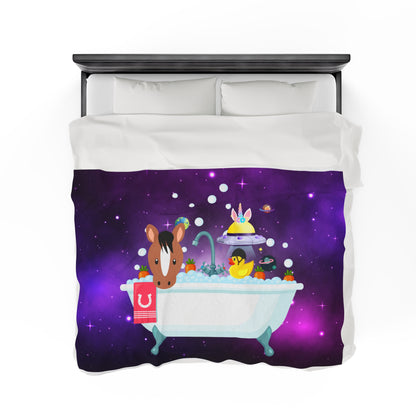 Cosmic Pony Velveteen Plush Blanket